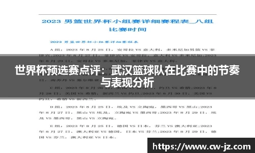 世界杯预选赛点评：武汉篮球队在比赛中的节奏与表现分析