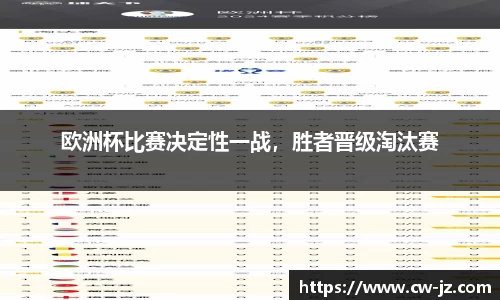欧洲杯比赛决定性一战，胜者晋级淘汰赛